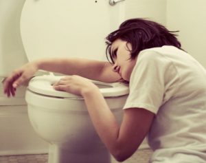 Woman with morning sickness