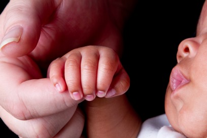 Adoptive mother and newborn adoptee