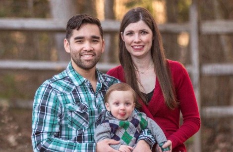 Anthony and Sara with their son Elijah read the Reviews of Lifetime Adoption before choosing them