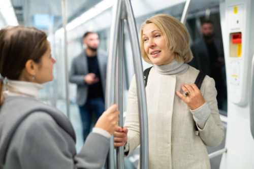Adoptive mom getting asked a rude question on the subway to work